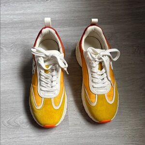 Tory Burch  Yellow & White Athletic Sneakers
